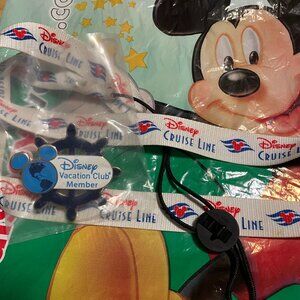 DISNEY DVC MEMBER LANDYARD CLIP & DISNEY CRUISE WATER BOTTLE HOLDER LANDYARD